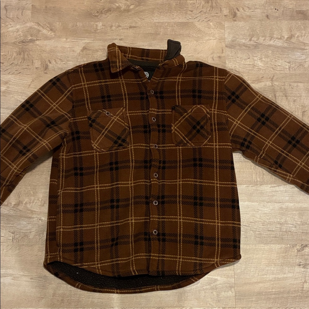 Weatherproof Brown Plaid Men's Shirt Jacket